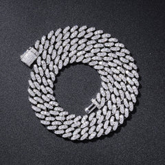 Felistly Jewelry 8mm Single-Row Zircon Cuban Chain Hip Hop Necklace Accessory