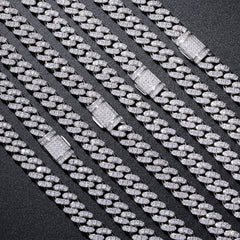 Felistly Jewelry 8mm Single-Row Zircon Cuban Chain Hip Hop Necklace Accessory