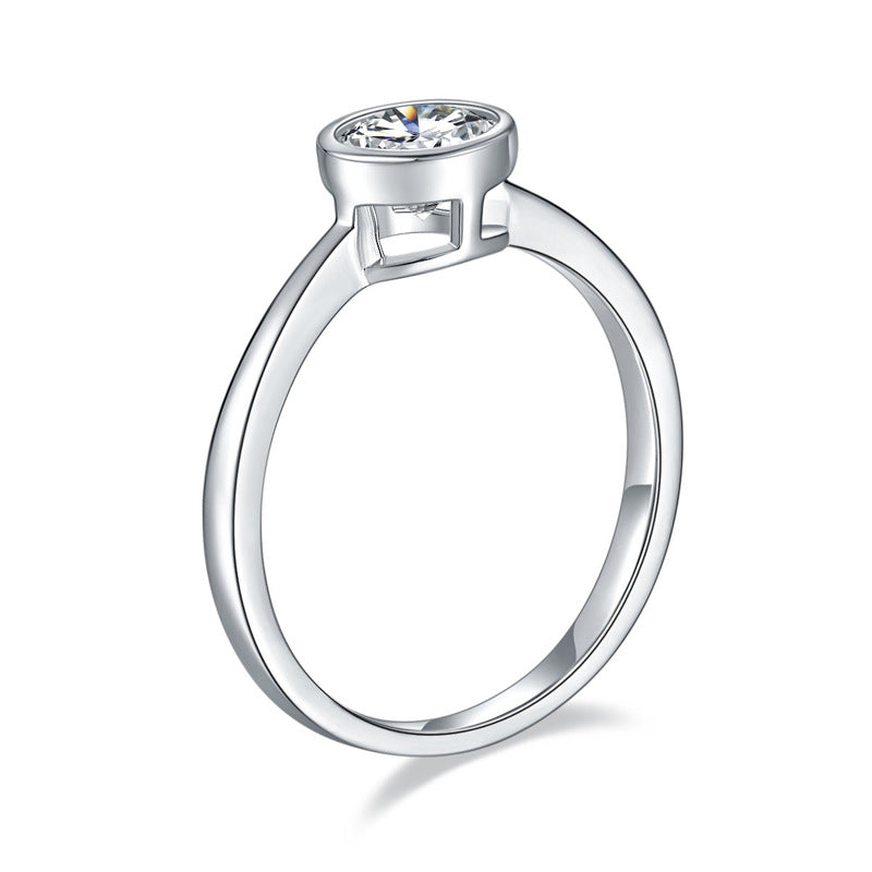Legendary Collection 1ct D-Color Moissanite Solitaire Ring – Platinum Plated Sterling Silver, Women's Wedding Ring