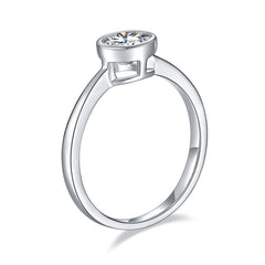 Legendary Collection 1ct D-Color Moissanite Solitaire Ring – Platinum Plated Sterling Silver, Women's Wedding Ring