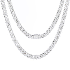 Felistly Jewelry 8mm Single-Row Zircon Cuban Chain Hip Hop Necklace Accessory