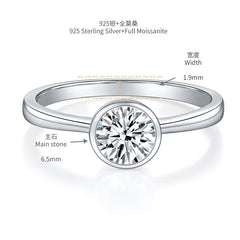 Legendary Collection 1ct D-Color Moissanite Solitaire Ring – Platinum Plated Sterling Silver, Women's Wedding Ring