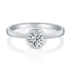 Legendary Collection 1ct D-Color Moissanite Solitaire Ring – Platinum Plated Sterling Silver, Women's Wedding Ring