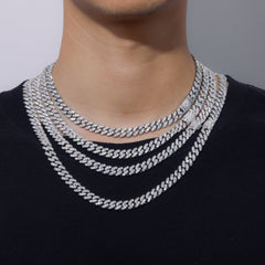 Felistly Jewelry 8mm Single-Row Zircon Cuban Chain Hip Hop Necklace Accessory