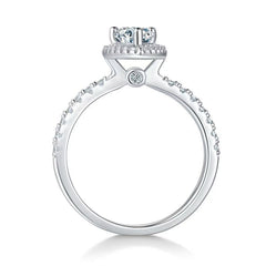 Pear-Shaped 1ct D Color Moissanite Ring - 925 Silver & White Gold Plated