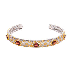 Felistly Jewelry: Royal Vintage Garnet Bracelet - 925 Silver Antique Inspired Jewelry for Women