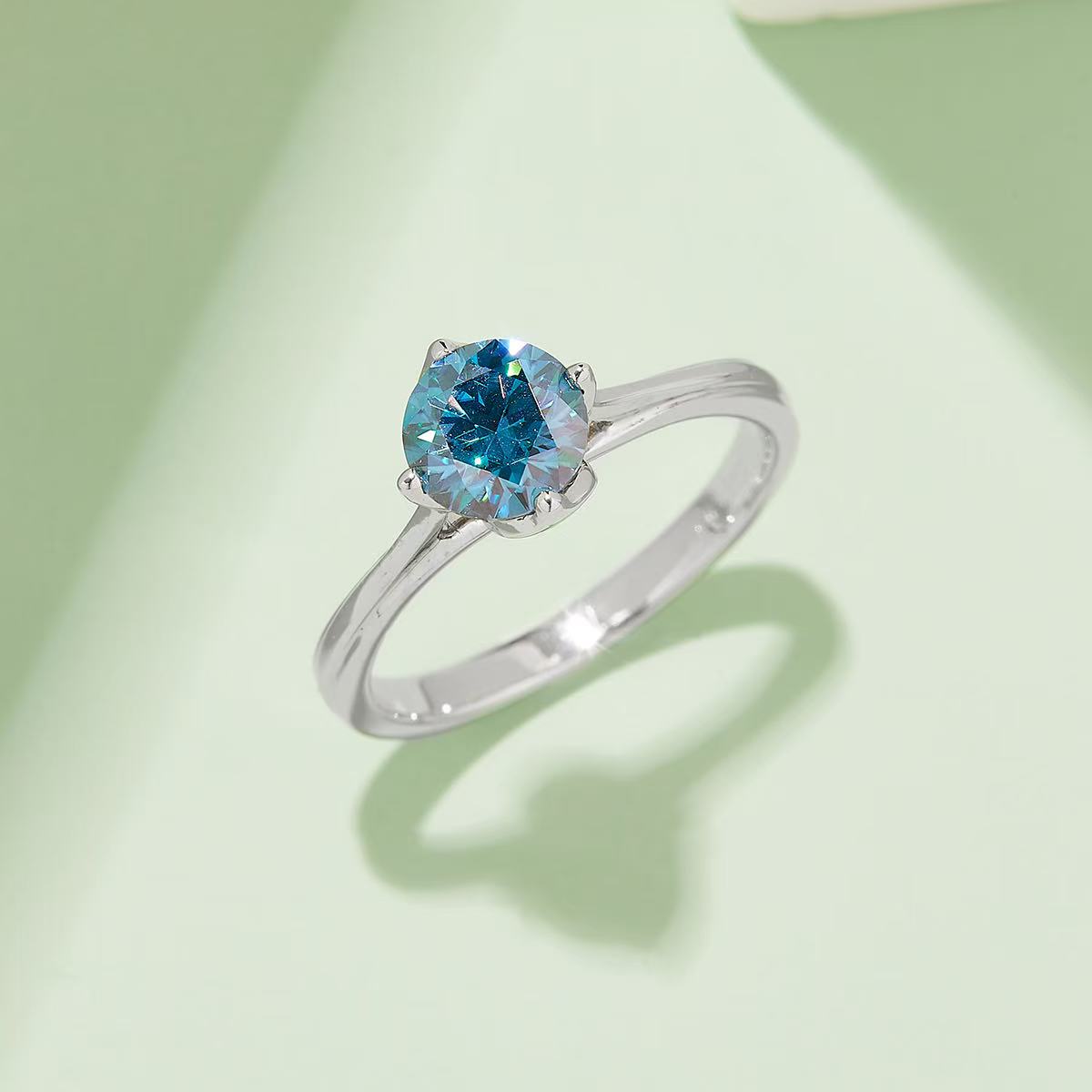 engagement rings for women| Lotus Collection: 1ct D Color Moissanite Ring - Rhodium Plated 925 Silver|moissanite vintage rings