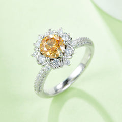 engagement rings for women 1-Carat D Color Moissanite 'Luanhua' Floral Ring for Women