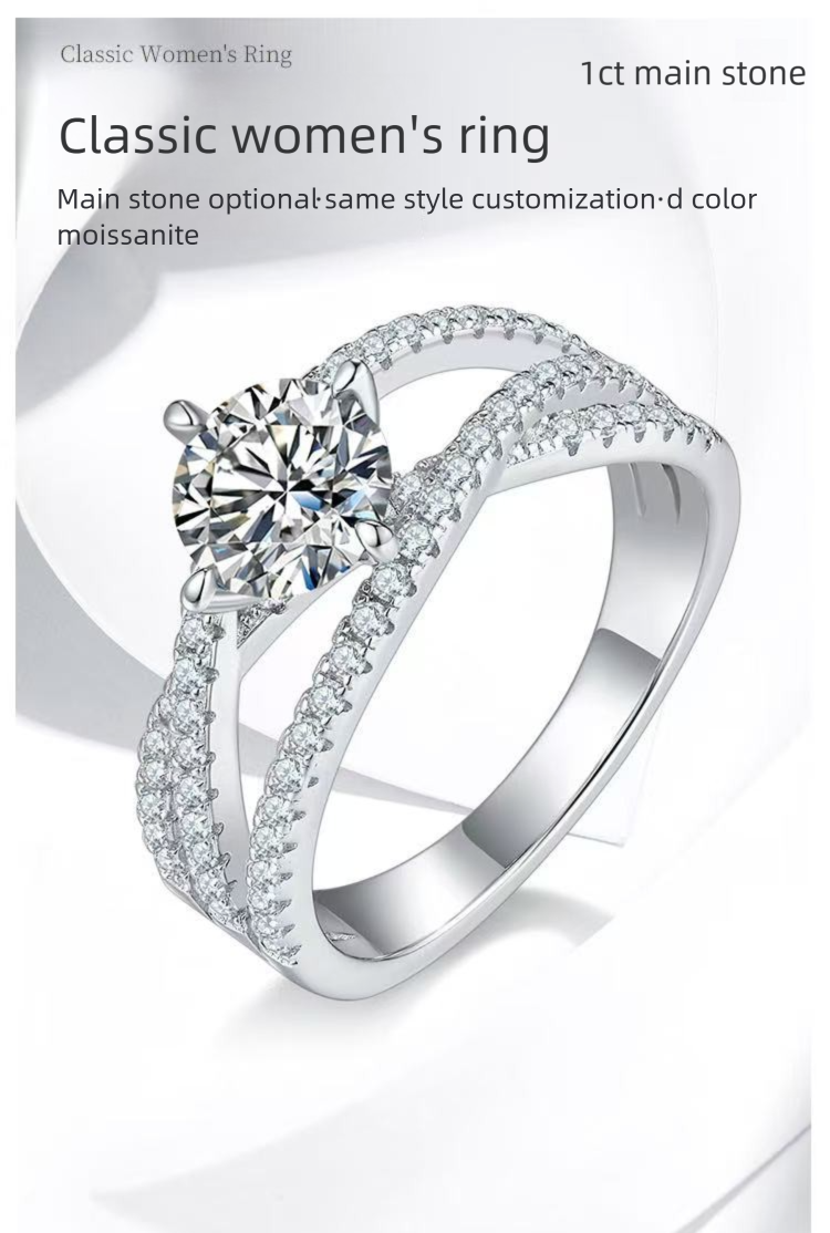 engagement rings for women | 1-Carat D Color Moissanite 'Three Lifetimes' Series Women's Ring