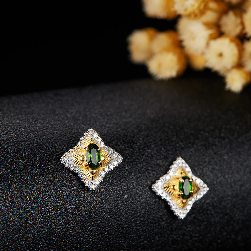 Designer Natural Gemstone Earrings - 18K Gold Plated 925 Silver Dainty Jewelry
