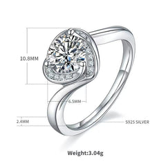 1ct D Color Moissanite Floral Ring - Rhodium-Plated Sterling Silver for Her | vintage inspired moissanite engagement rings
