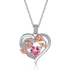 Personalized Birthstone Heart Pendant – Rose-Cut Lab-Grown Gem in 925 Silver, Ideal Gift for Her