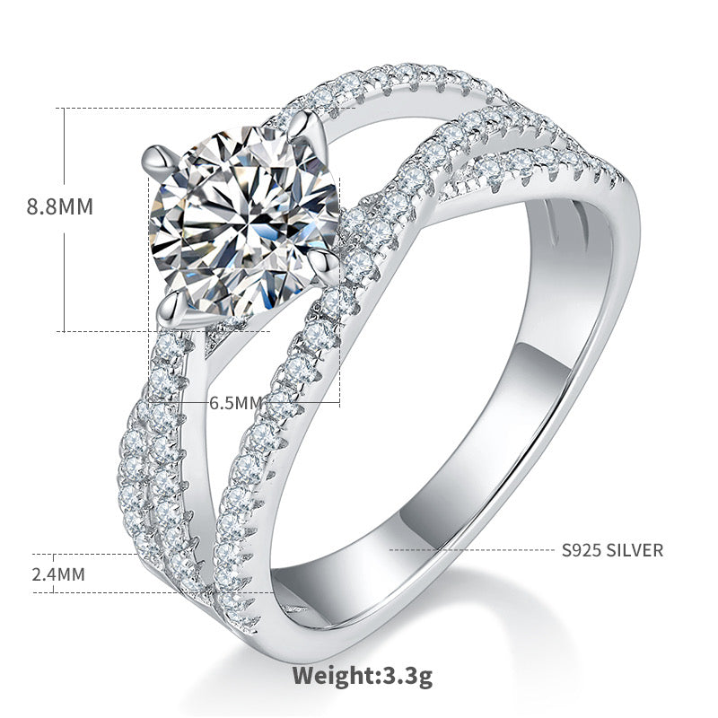 engagement rings for women | 1-Carat D Color Moissanite 'Three Lifetimes' Series Women's Ring